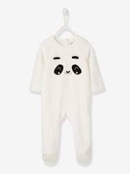 Velour Sleepsuit for Babies, Press Studs on the Back