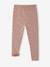 Leggings Lined in Polar Fleece for Girls BROWN LIGHT ALL OVER PRINTED+chocolate+dusky pink+printed grey 