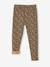 Leggings Lined in Polar Fleece for Girls BROWN LIGHT ALL OVER PRINTED+chocolate+dusky pink+printed grey 