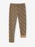 Leggings Lined in Polar Fleece for Girls BROWN LIGHT ALL OVER PRINTED+chocolate+dusky pink+printed grey 