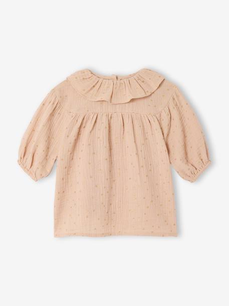 Starry Muslin Dress for Babies sand beige 
