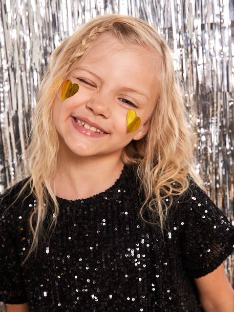 Girl's sequin Christmas dress, mother-daughter capsule black 