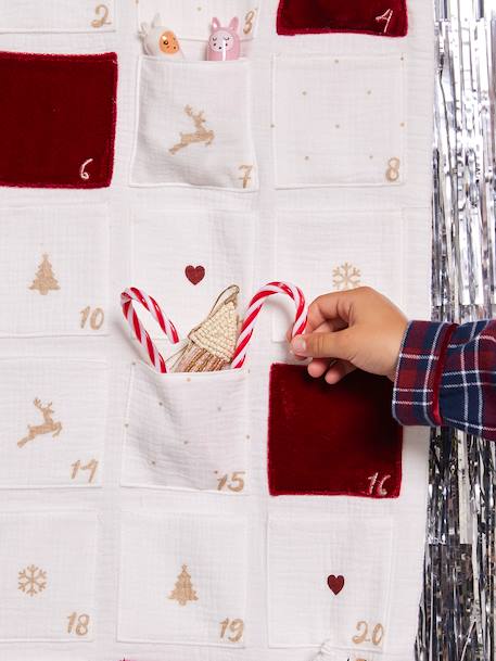 Customisable cotton muslin Advent calendar ecru 
