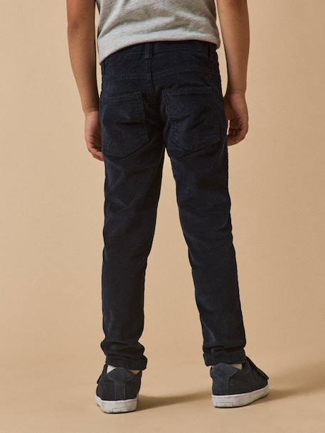 Velour Slim Fit Trousers for Boys, CYRILLUS 6399 