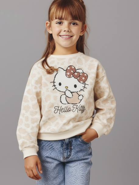 HELLO KITTY® leopard print girl's sweatshirt ecru 