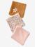 Pack of 3 FLORA Muslin Squares in Cotton Gauze caramel 