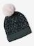 'Leopard' Beanie + Snood Set for Girls green 