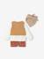 Set of 3 baby items: 2-in-1 jumper + short + scarf terracotta 