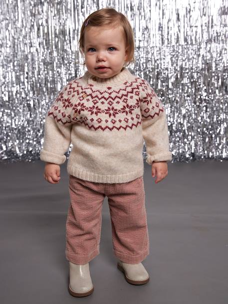 Baby Christmas jacquard jumper family capsule ecru 