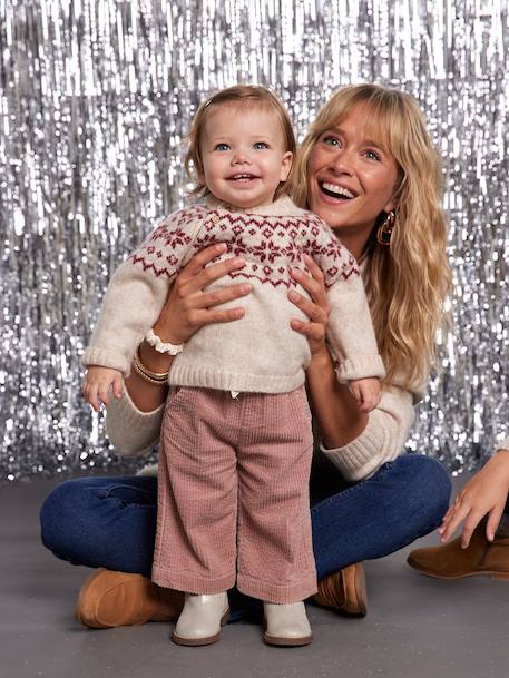 Baby Christmas jacquard jumper family capsule ecru 