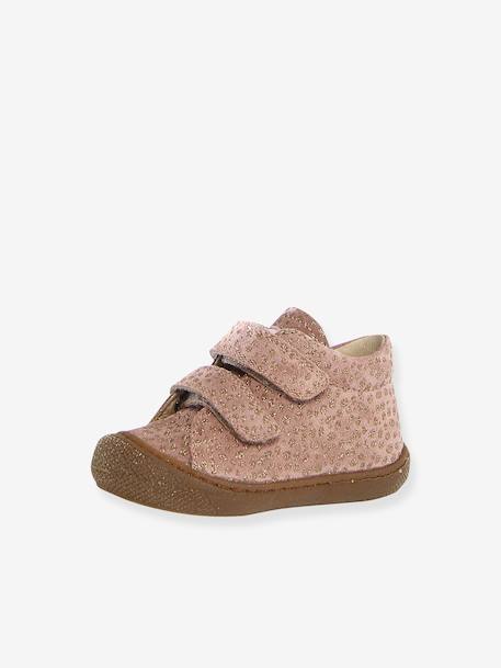 NATURINO® suede pony print baby shoes black+brown+pale pink 