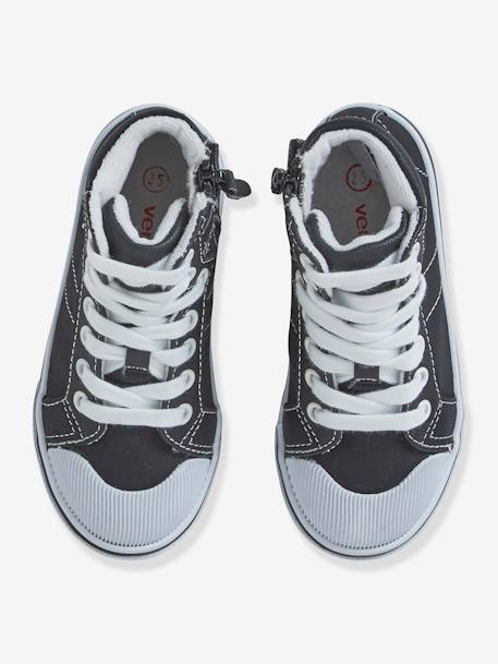 High Top Trainers for Boys, Designed for Autonomy BLACK DARK SOLID WITH DESIGN 