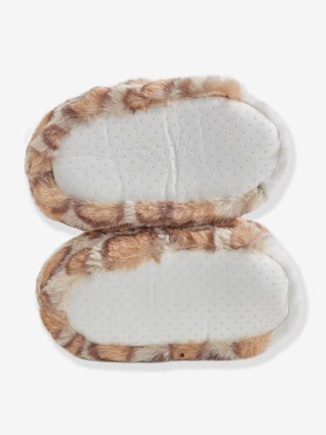 Plush Slippers for Baby Boys BEIGE MEDIUM ALL OVER PRINTED 