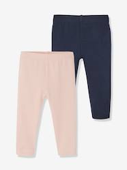 Baby-Trousers & Jeans-Baby Girls' Pack of 2 Long Leggings