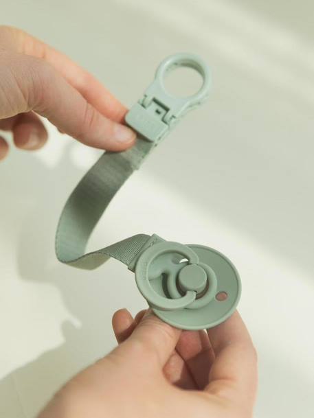 Soother clip Loop green+rose+white 