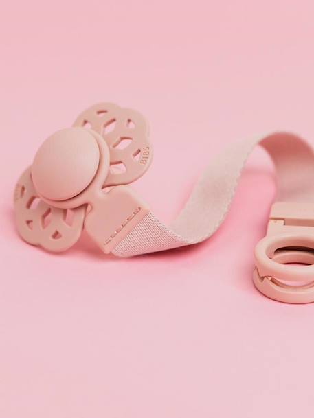 Soother clip Loop green+rose+white 