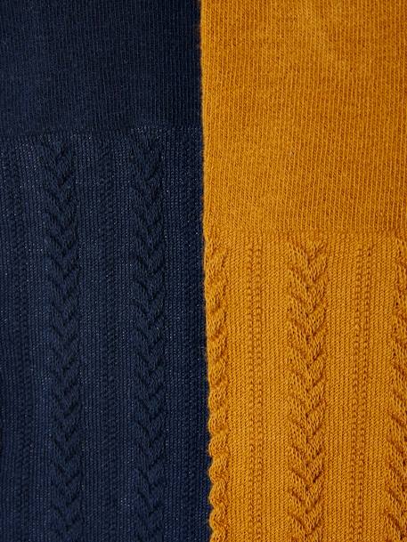 Pack of 2 Cable Knit Tights, for Girls Mustard 