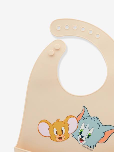 Tom and Jerry Silicone Bib for Babies, LOONEY TUNES beige 