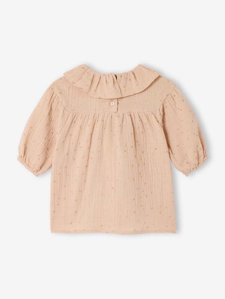 Starry Muslin Dress for Babies sand beige 