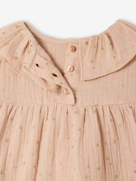 Starry Muslin Dress for Babies sand beige 