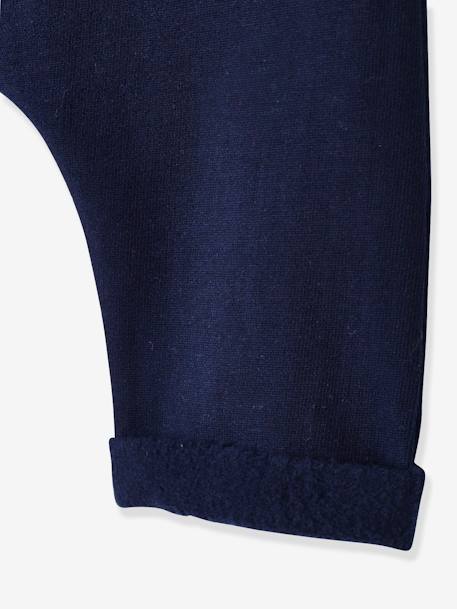 Trousers in Cotton Fleece, for Newborn Babies Dark Blue+Light Grey+tomato red 