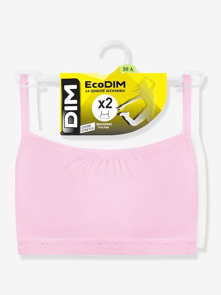 Pack of 2 girls bras Les Pockets Ecodim black+rose 