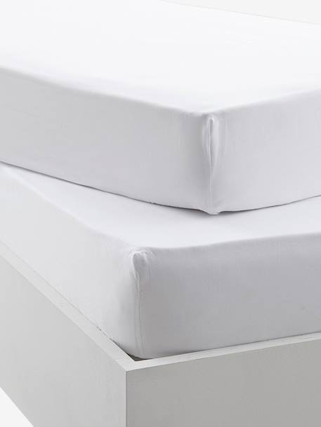 Pack of 2 Organic Collection Fitted Sheets White 