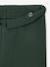 Girls' wide leggings lined with fleece knit emerald green+navy blue 