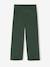 Girls' wide leggings lined with fleece knit emerald green+navy blue 