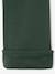 Girls' wide leggings lined with fleece knit emerald green+navy blue 