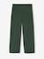 Girls' wide leggings lined with fleece knit emerald green+navy blue 