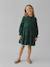 Polka Dot Dress in Cotton Gauze for Girls fir green+pecan nut+plum+sage green 