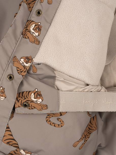 Heart print waterproof windcheater jacket Mismou KONGES SLOJD grey+rose 