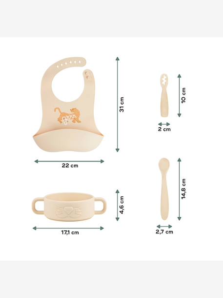 Mealtime set green+rose 