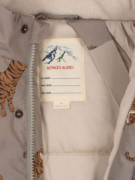 Heart print waterproof windcheater jacket Mismou KONGES SLOJD grey+rose 