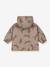 Heart print waterproof windcheater jacket Mismou KONGES SLOJD grey+rose 
