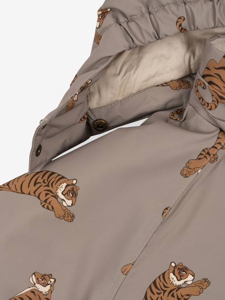 Heart print waterproof windcheater jacket Mismou KONGES SLOJD grey+rose 