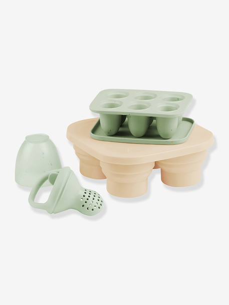 Set Containing Silicone Containers & Nibbler green 