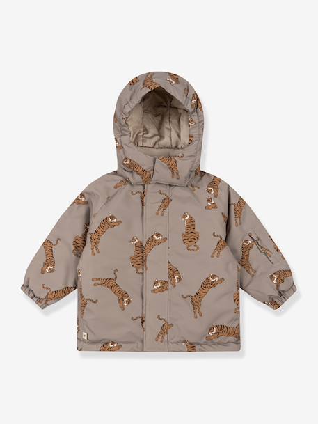 Heart print waterproof windcheater jacket Mismou KONGES SLOJD grey+rose 