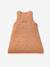 Customisable summer baby sleeping bag in organic cotton muslin cloth, JUNGLE printed brown 