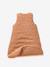 Customisable summer baby sleeping bag in organic cotton muslin cloth, JUNGLE printed brown 