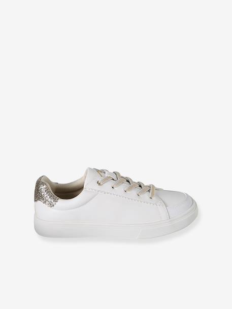 Synthetic Trainers for Girls printed white 