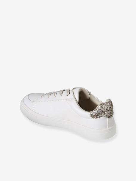 Synthetic Trainers for Girls printed white 