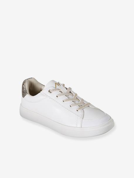 Synthetic Trainers for Girls printed white 