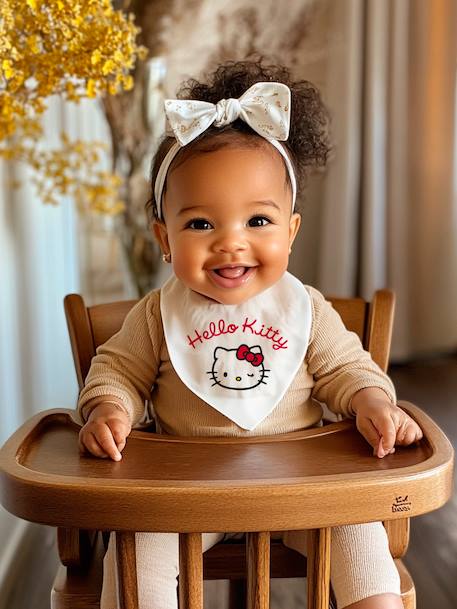 Pack of 2 Hello Kitty baby bandana bibs in cotton gauze white 