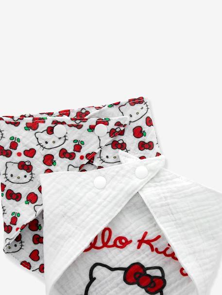 Pack of 2 Hello Kitty baby bandana bibs in cotton gauze white 