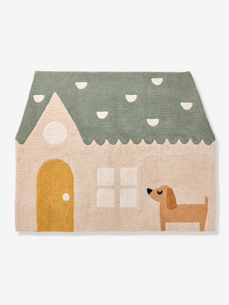 House-shaped rug sandy beige 
