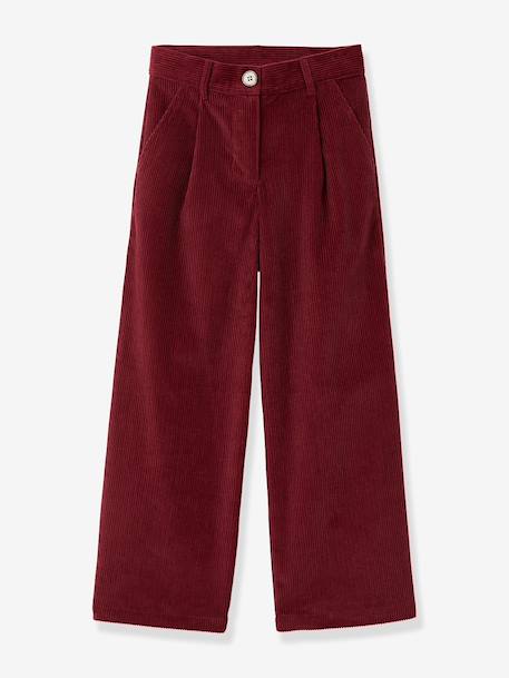 CYRILLUS wide-leg trousers beige+navy blue+raspberry pink 
