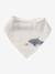 3 Bandana-Style Bibs in Cotton Gauze Brown+cappuccino+ecru+grey blue+Light Green+pale pink+printed beige+sage green+White/Print 