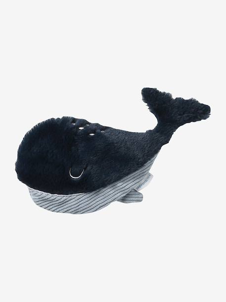 Cuddly Toy Hot Water Bottle navy blue+pecan nut 